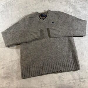 Rare Y2K Vintage Abercrombie & Fitch V-Neck Cashmere Sweater | Gray |  Medium